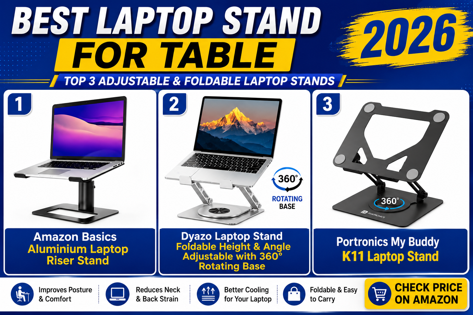 You are currently viewing Best Laptop Stand for Table in India (2026): Top 3 Reviews